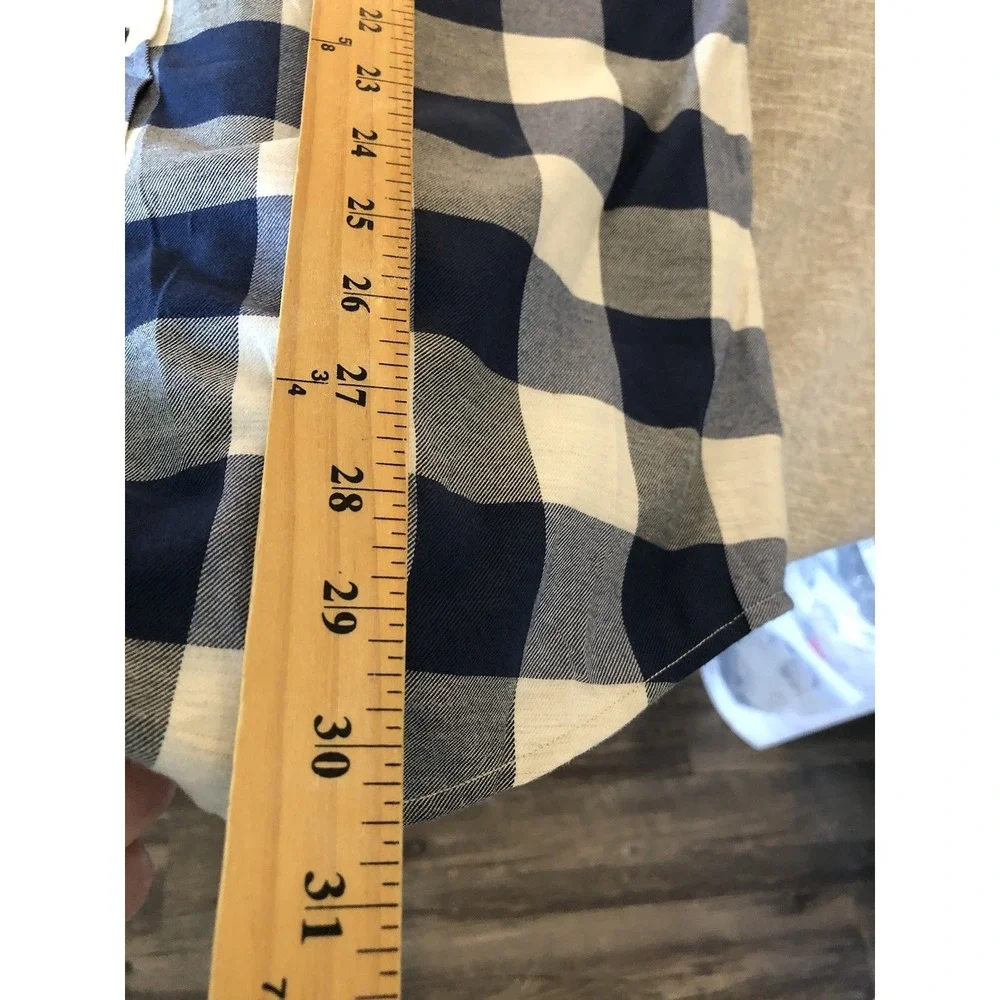 Banana Republic Shirt MT Blue Check Luxe Flannel Slim Fit New w Tags